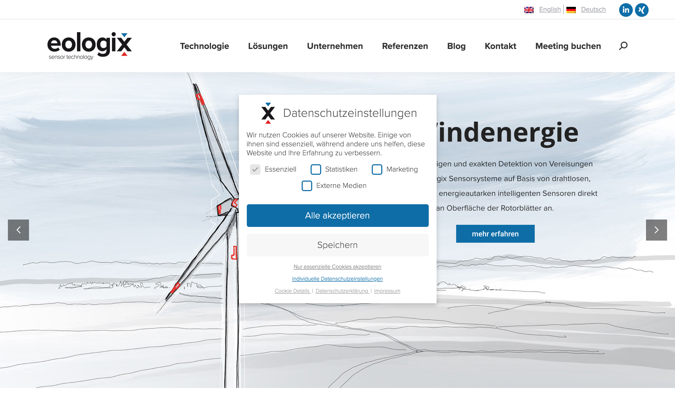 Ice detection for wind turbines