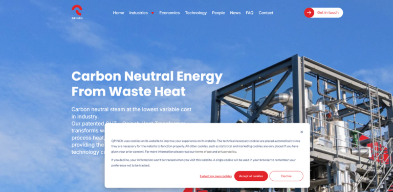 Transforming Waste Heat into Carbon Neutral Energy with Qpinch Technology