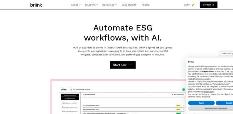 Briink: Transforming ESG Workflows with AI Efficiency