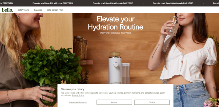 Bello Water: A Smart Hydration System for Wellness