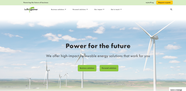 Bullfrog Power: Renewable Energy Solutions for a Sustainable Future