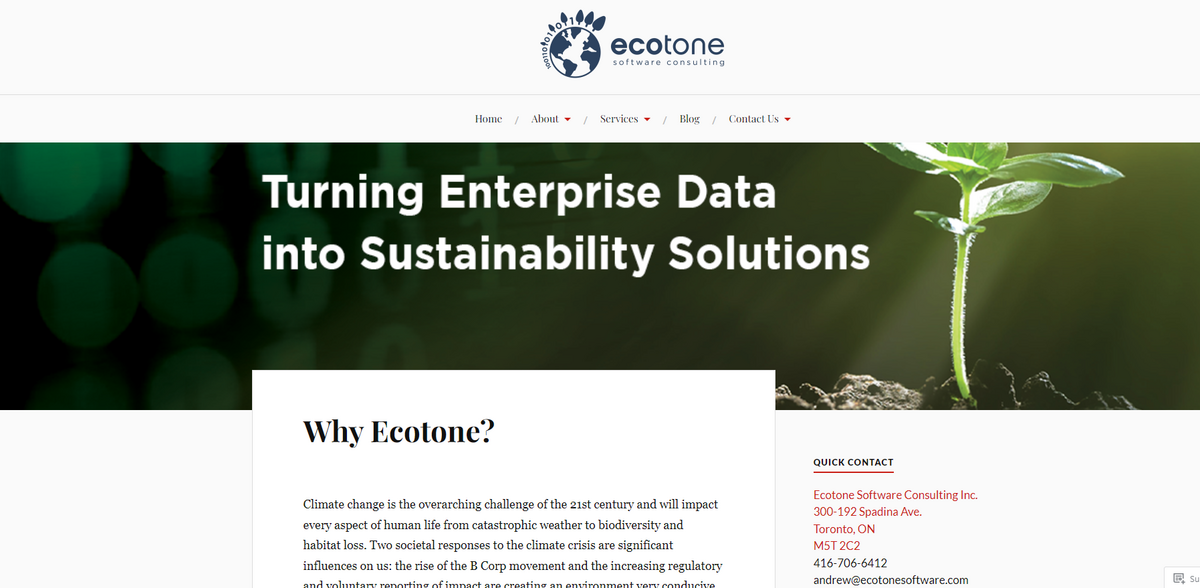 Ecotone Software sustainability solutions