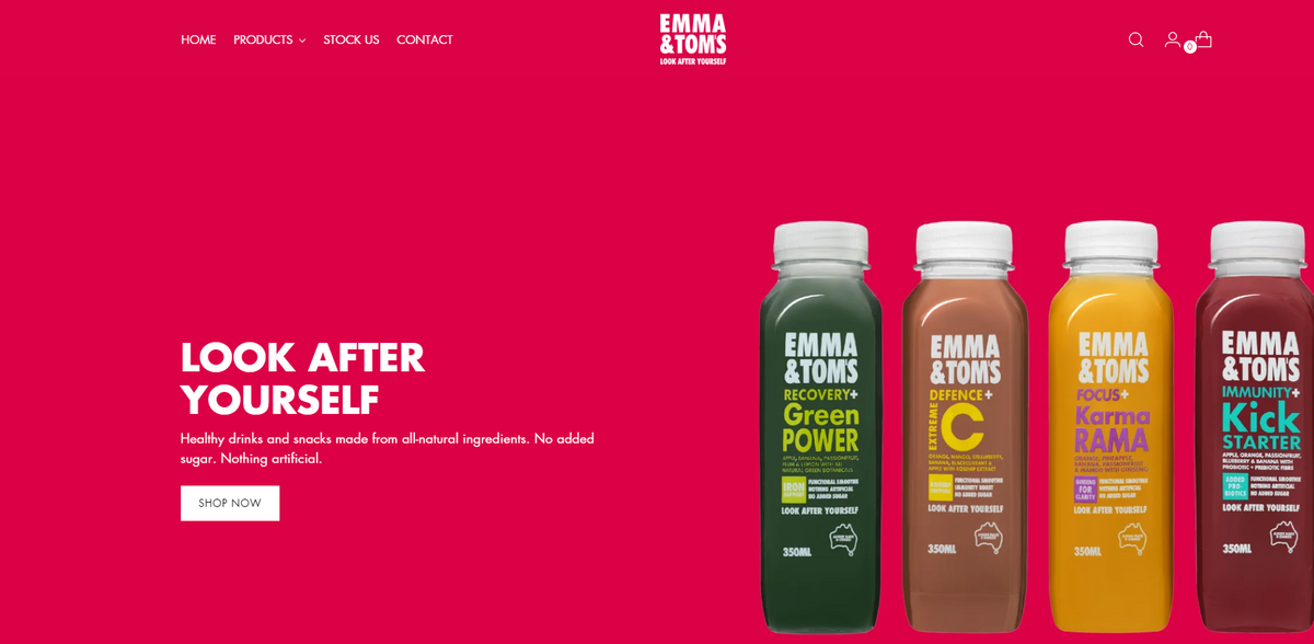 Emma and Tom's healthy drinks