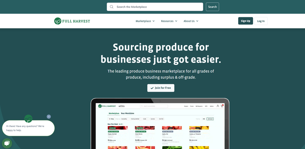 Full Harvest produce marketplace