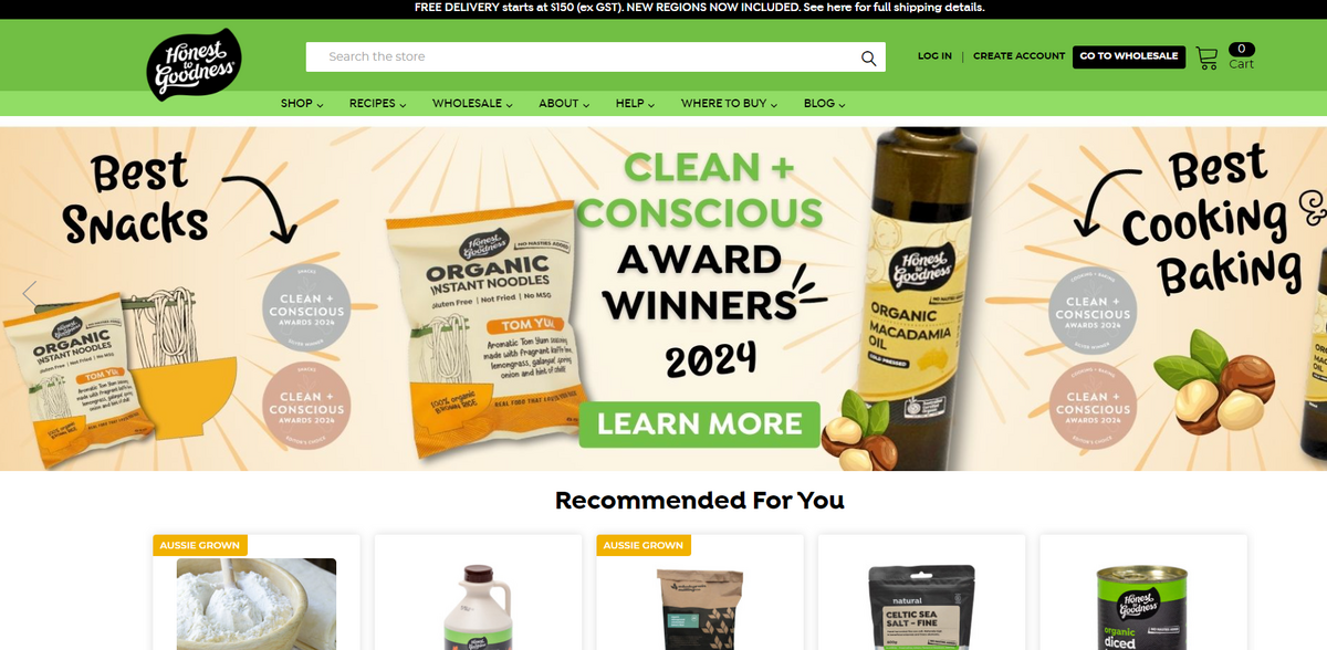 Honest to Goodness organic food