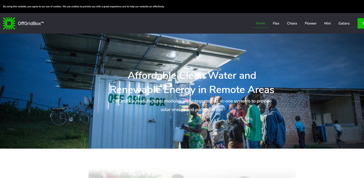 OffGridBox clean water renewable energy