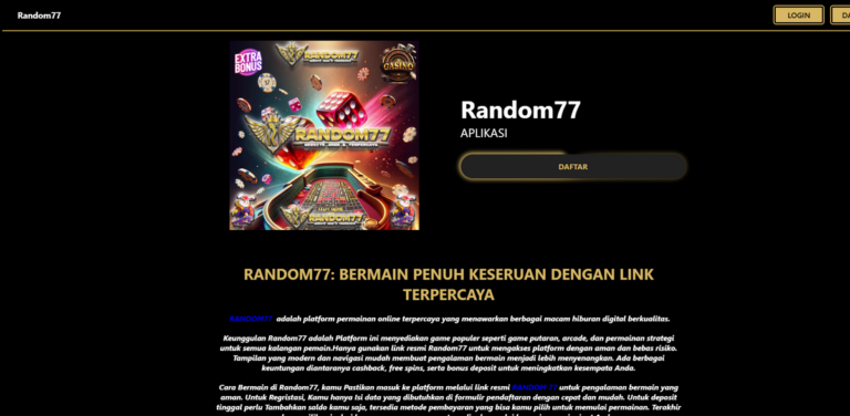 Random77: Your Gateway to Exciting Online Gaming Experiences