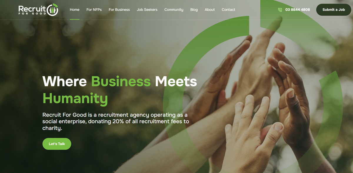 Recruit For Good: A Recruitment Agency with a Social Impact