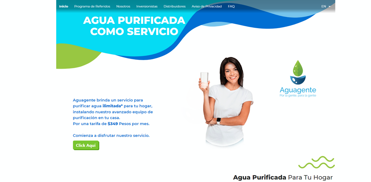 Aguagente water purification