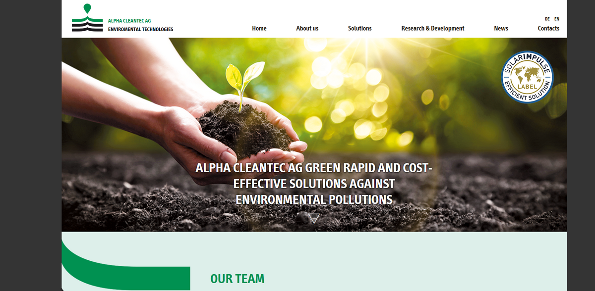 Alpha Cleantec AG: Innovative Environmental Solutions for Soil and Water Remediation