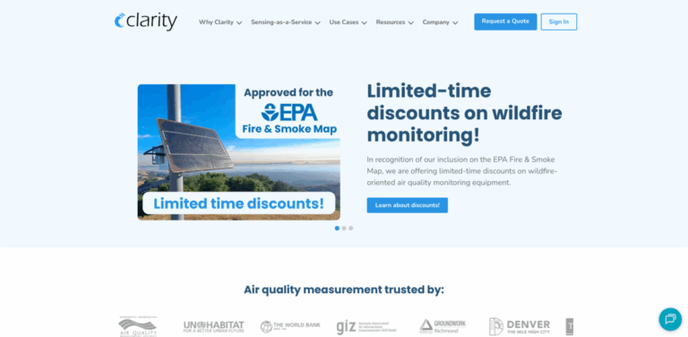 Clarity: Affordable Air Quality Monitoring with Sensing-as-a-Service℠