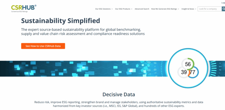 CSRHub: Expert Source for Sustainability Metrics and Risk Assessment