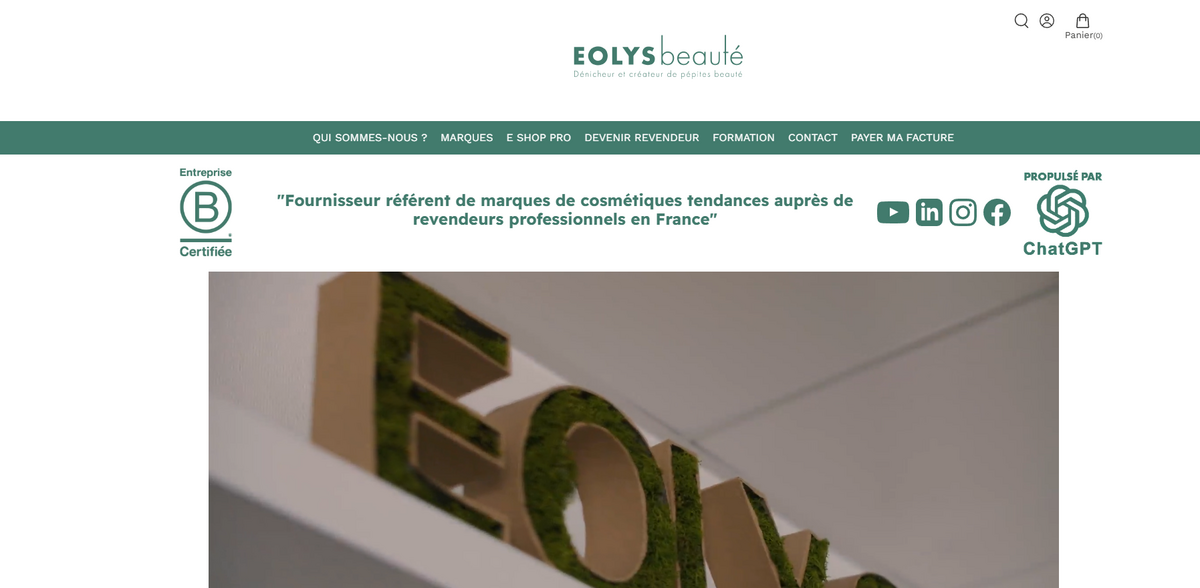 Eolys Beauté cosmetics supplier