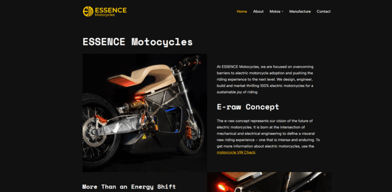 ESSENCE Motocycles: Redefining the Electric Motorcycle Experience