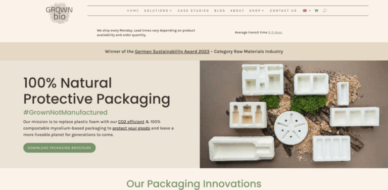 Grown.Bio: Sustainable Mushroom Packaging Solutions for a Greener Future