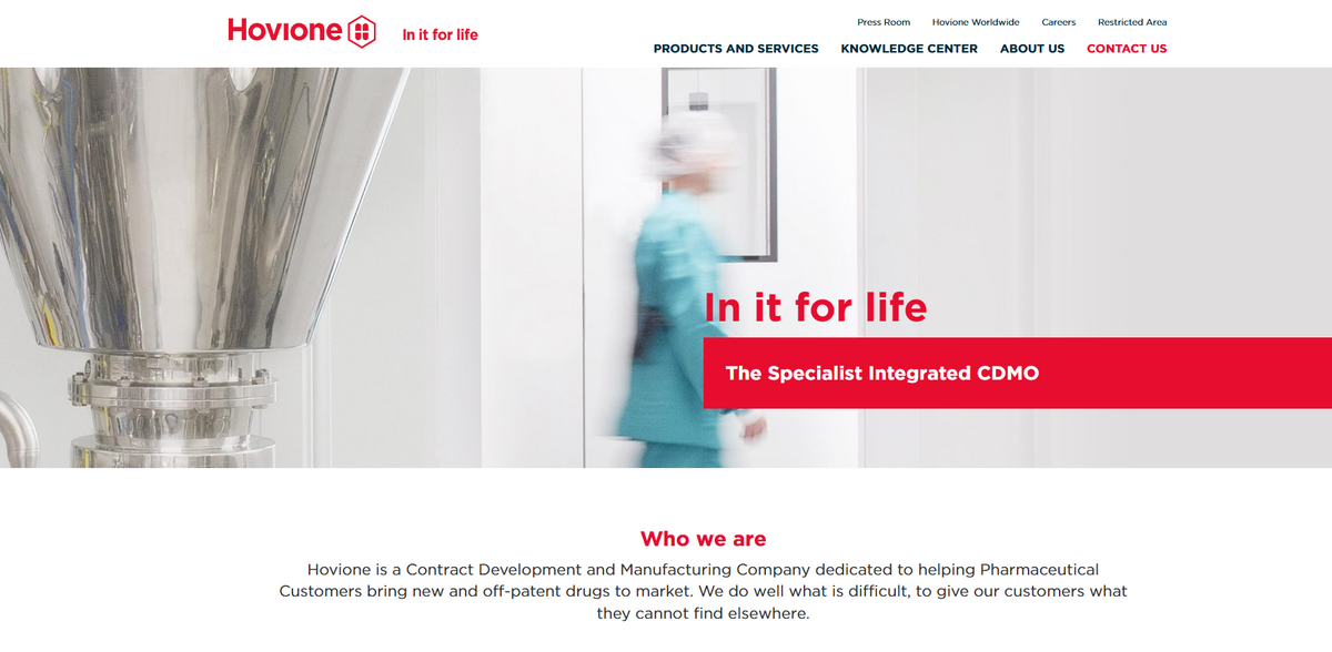 Hovione pharmaceutical manufacturing