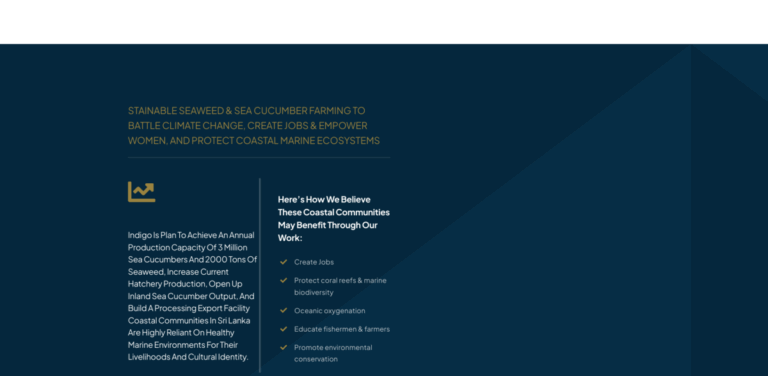 Indigo: Sustainable Seaweed and Sea Cucumber Farming for Climate Action