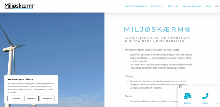 Miljøskærm: Transforming Glass Fiber Waste into Sustainable Noise Barriers