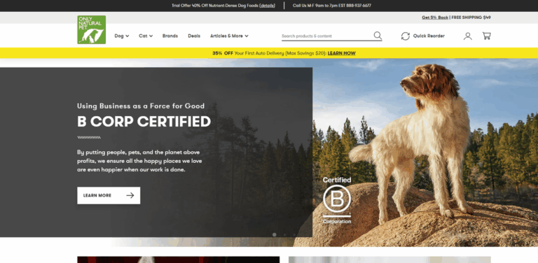 Only Natural Pet: Trusted Retail and E-commerce for Pet Health