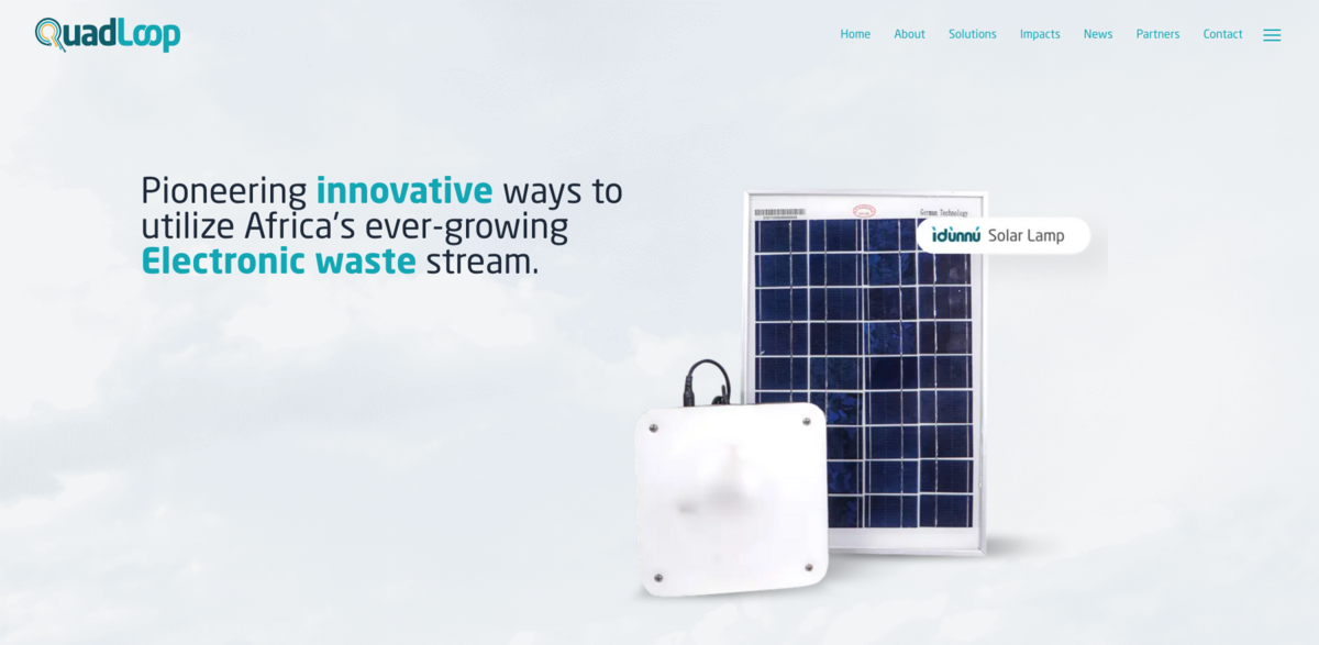 Quadloop e-waste solar energy