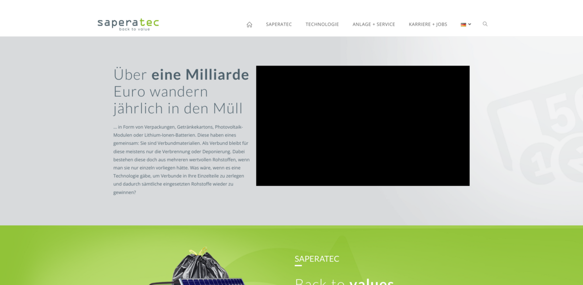 Saperatec recycling technology