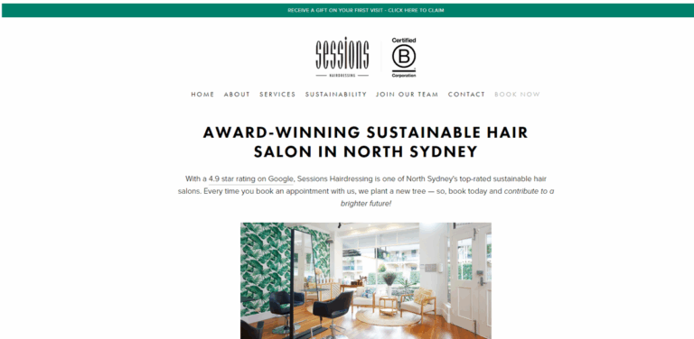 Sessions Hairdressing: Sustainable Hair Salon in North Sydney