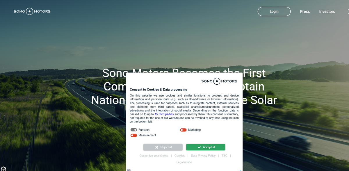 Sono Motors solar mobility