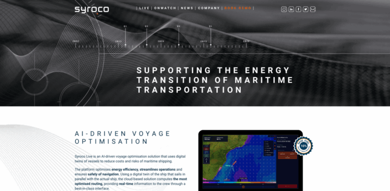 Syroco: AI-Driven Voyage Optimization for Sustainable Maritime Transportation
