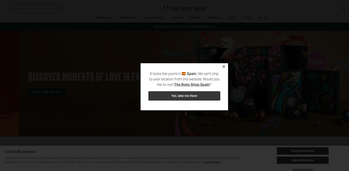 The Body Shop products