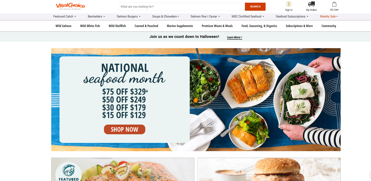 fresh caught seafood