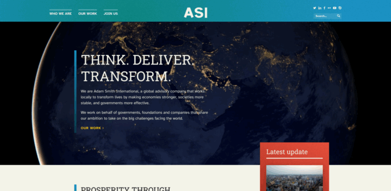 Adam Smith International: Transforming Economies and Societies Through Partnerships