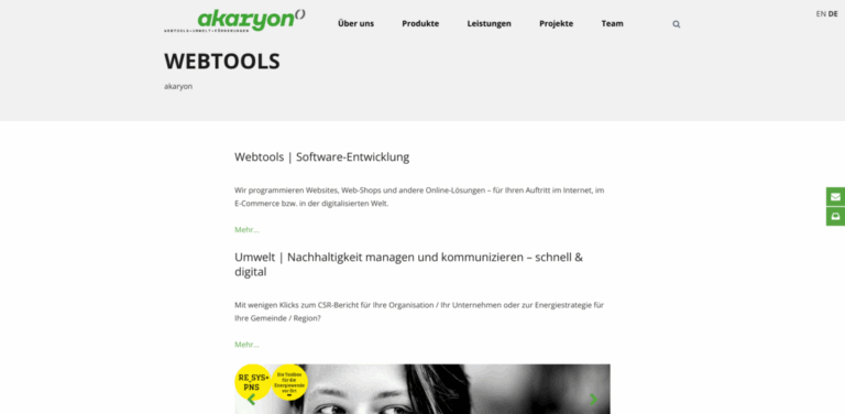 Akaryon: IT Solutions for Sustainable Development and Environmental Informatics