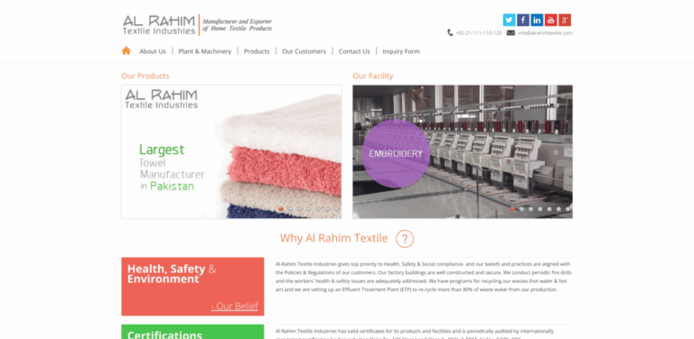 Al-Rahim Textile Industries: Leading Home Textile Manufacturer from Pakistan