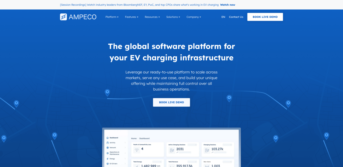 AMPECO EV charging software
