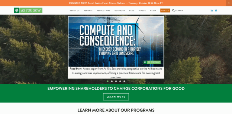 As You Sow: Empowering Shareholders for Corporate Accountability