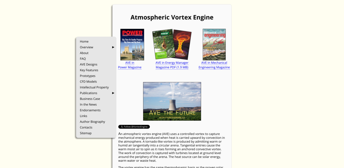 Atmospheric Vortex Engine