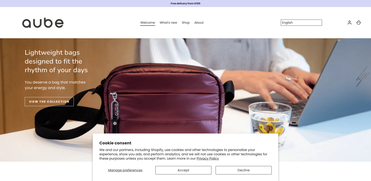 AUBE lightweight bags