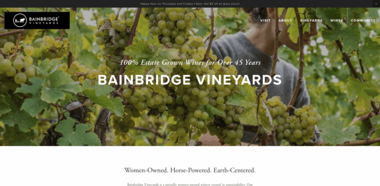 Bainbridge Vineyards: A Women-Owned Winery Committed to Sustainability