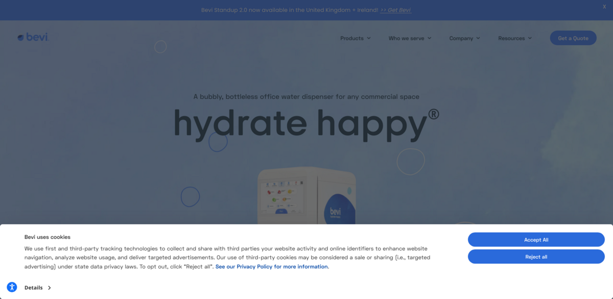 Bevi smart water cooler