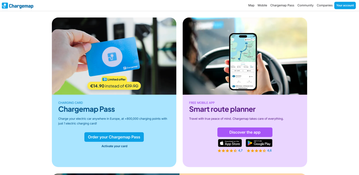 Chargemap electric vehicle charging