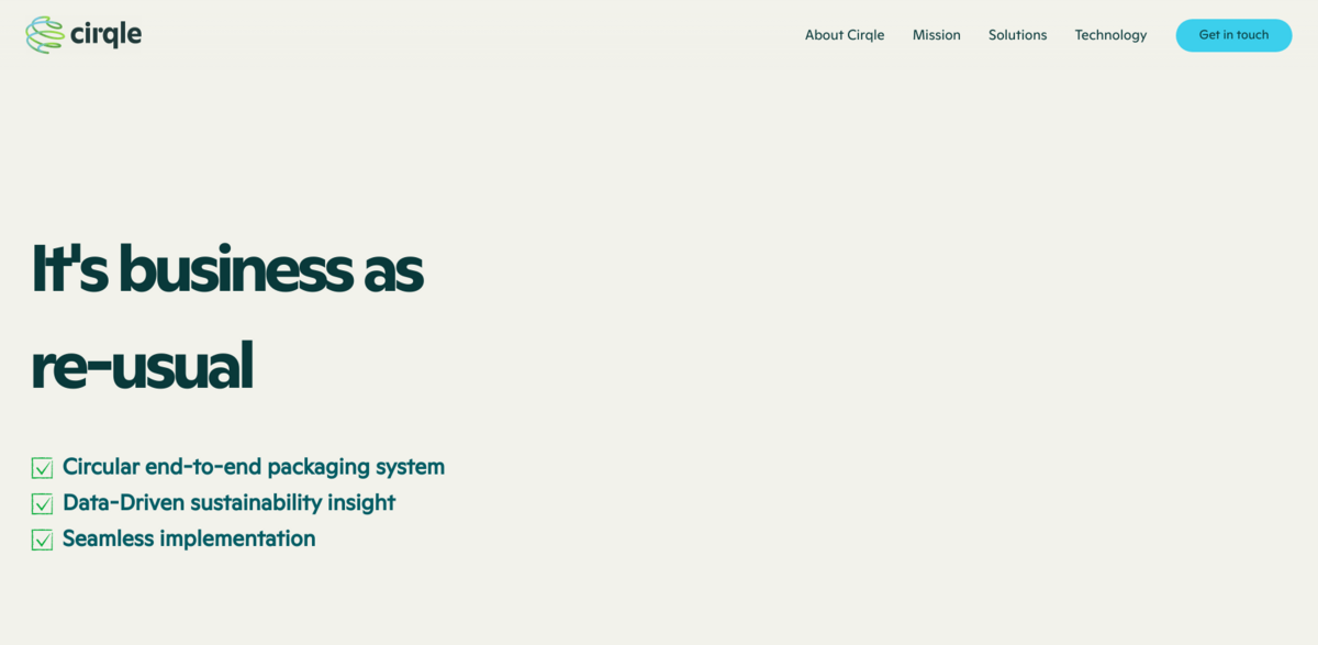 Cirqle reusable packaging