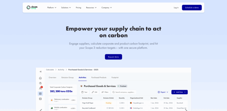 ClimateCamp: A Comprehensive Platform for Carbon Footprint Management