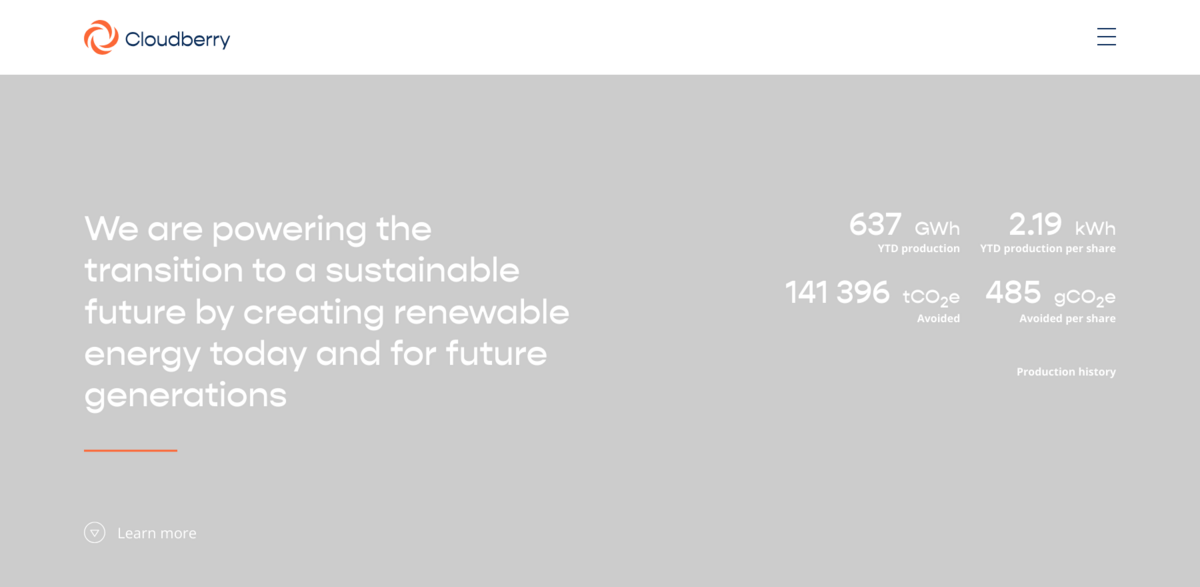 Cloudberry renewable energy