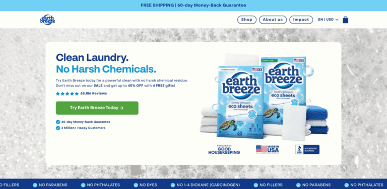 Earth Breeze: Eco-Friendly Laundry Detergent Sheets for a Cleaner Tomorrow