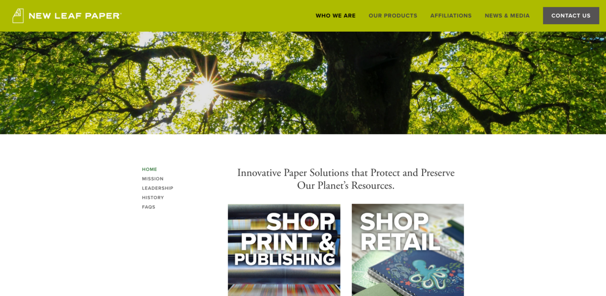 sustainable paper products