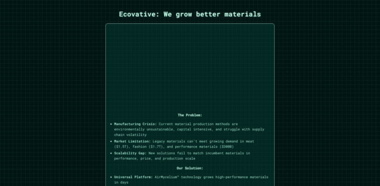Ecovative: Sustainable Mycelium-Based Materials for a Greener Future