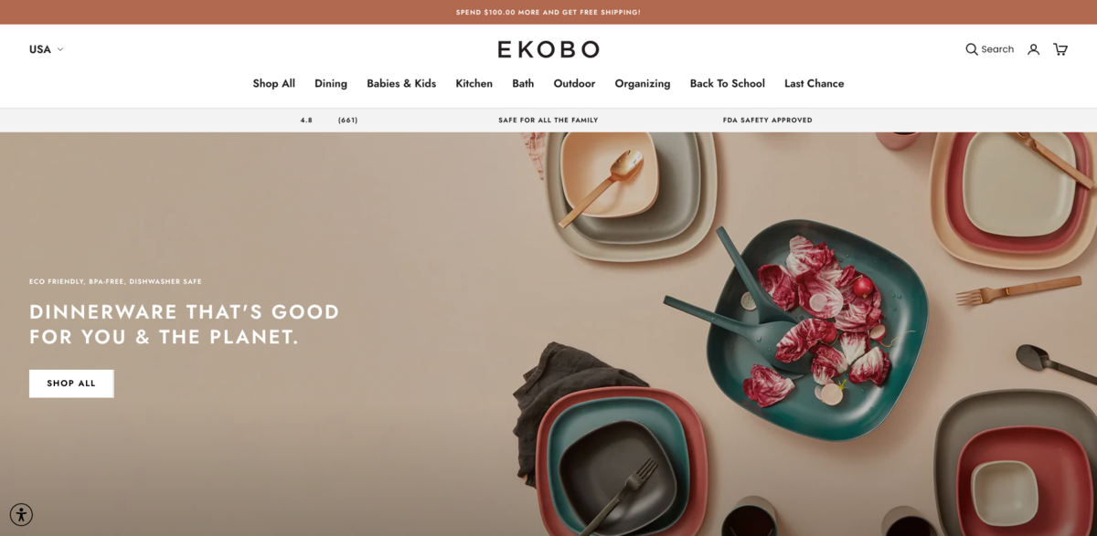 EKOBO eco-friendly tableware