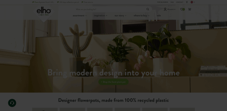 Elho: Sustainable Designer Flowerpots from 100% Recycled Plastic