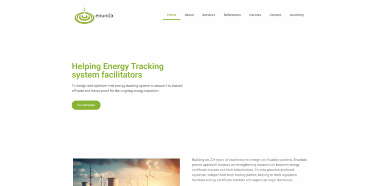 Enunda: Expertise in Energy Origin Tracking and Certification Systems
