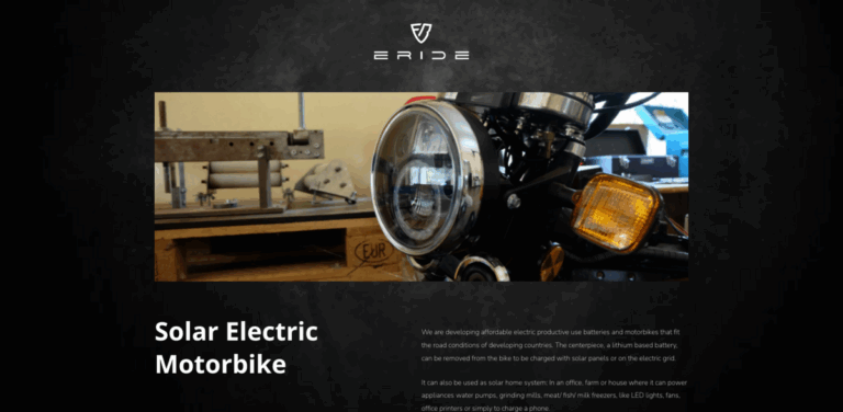 ERIDE Zambia: Affordable Solar Electric Motorbikes for Developing Countries